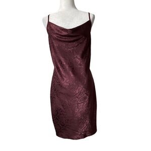 Cuidado con el Perro Spaghetti Straps Dress Burgundy Sexy Bodycon M